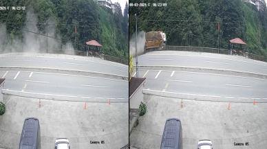 Hafriyat yüklü kamyon kontrolünü kaybetti, dereye uçtu: 1 yaralı