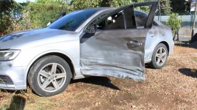 Polis arabasına çarptı kaçtı