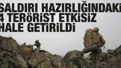 MSB: Saldırı hazırlığındaki 4 terörist etkisiz hale getirildi