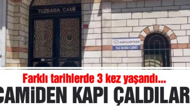 Beşiktaş'ta camiden çaldıkları kapıyı sırtlayıp götürdüler