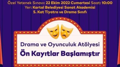 Kartal Belediye Tiyatrosu Drama ve Oyunculuk Atölyesi ön kayıtları başladı