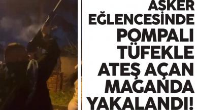 Pendik'te asker eğlencesinde pompalı tüfekle ateş açan maganda yakalandı