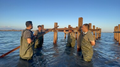 İzmir Gediz Deltası’nda Tepeli Pelikanlar için Yuva Platformu Kuruluyor