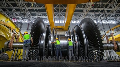 Akkuyu NGS'nin birinci ünitesinde türbin tesisinin basınç rotoru montajlandı