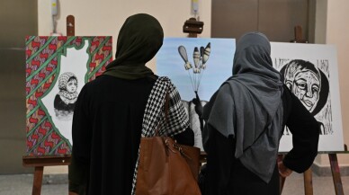 Filistin'de yaşayan 18 yaşındaki ressamın eserleri Trabzon'da sergilendi