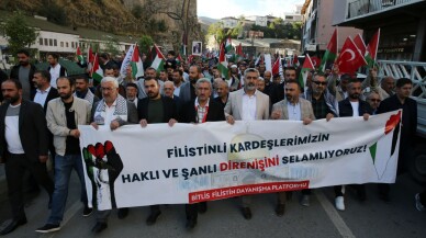 Van ve Bitlis'te İsrail'in Gazze'ye yönelik saldırıları protesto edildi