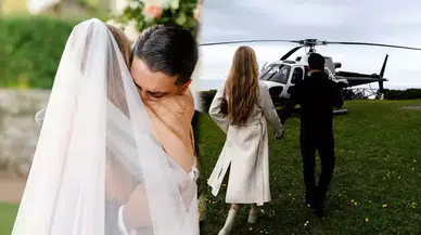 Masal gibi bir düğünle dünya evine girdi