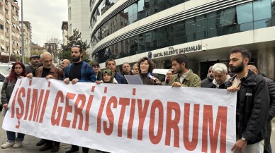 Kartal Belediyesi'nin işten çıkardığı kadın işçiden belediye önünde protesto