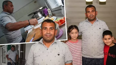 Çocuklarına yemek yapan babanın görüntüleri sosyal medyada ilgi gördü