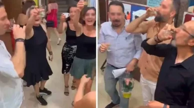 Bornova'da skandal görüntüler: Devlet okulunda şampanya ve kadeh skandalı!