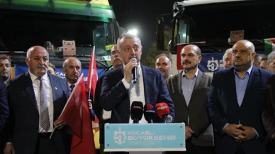 Kocaeli’den Gazze’ye giden iyilik kervanı dualarla uğurlandı