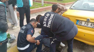 Ayağı mazgala sıkışan şahsı itfaiye ekipleri kurtardı