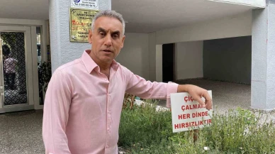 'Çiçek çalmak her dinde hırsızlıktır' yazısı görenleri hem düşündürdü hem güldürdü