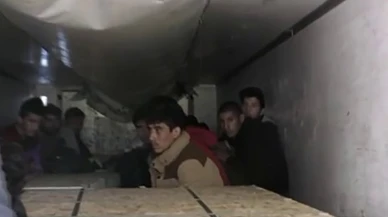 Tırın dorsesi değil, adeta göçmen pazarı!