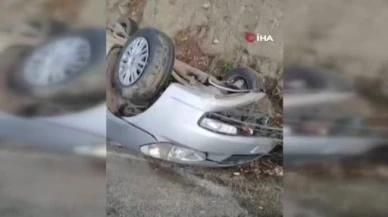 Aile boyu kabus! otomobil şarampole uçtu