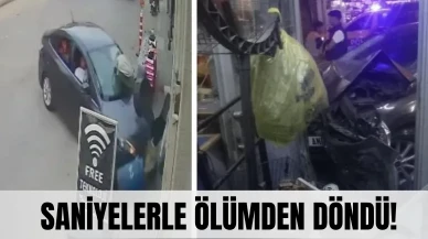 Markette can pazarı: Kaza anı kamerada!