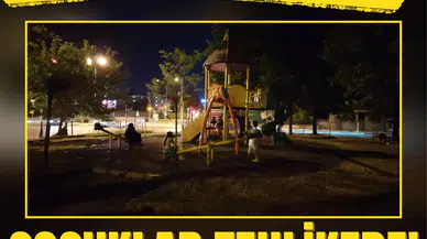 Güvenliksiz parkta bıçaklı gasp… Çocuklar tehlikede