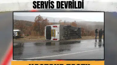 Beyşehir’de öğrencileri taşıyan servis devrildi: Hastane taştı!
