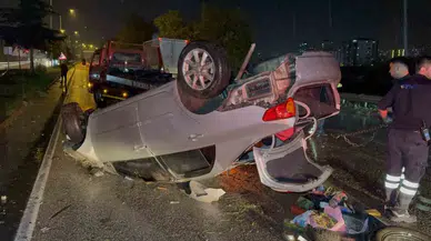 Otomobil takla attı, araç tanınmaz hale geldi: İçindekiler şaşkına çevirdi...