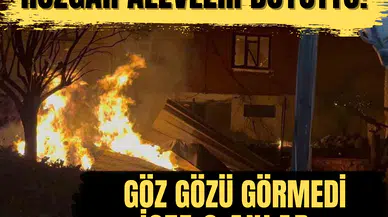 Rüzgar alevleri büyüttü! Göz gözü görmedi o anlar kamerada...