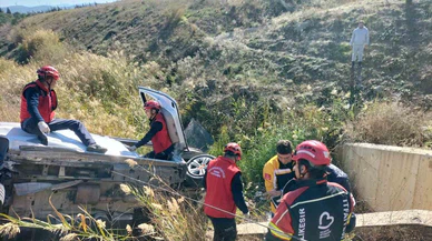 Balıkesir'de şarampolle dans: Otoyolda bir anda tersine döndü!