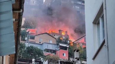 Korkunç yangın dronla saniye saniye görüntülendi! İşte, o panik dolu anlar...