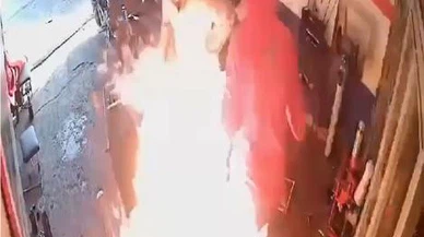 Tamir sırasında küçük bir hata ortalığı ateşe verdi... O anlar kamerada!