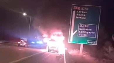 Alevler içinde kaldı! O anlar saniye saniye kamerada...