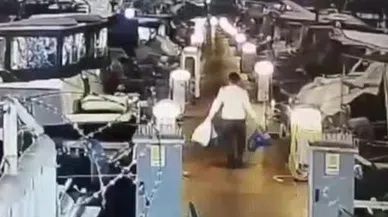 Ani kopan halat felakete dönüştü... O anlar kamerada!