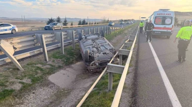 Ankara yolunda feci kaza! Takla atan araçta can pazarı yaşandı...