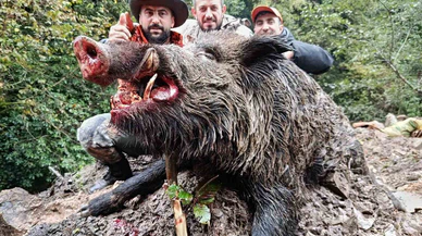 Trabzon’da sürek avında avladıkları hayvan, görenleri şoke etti!