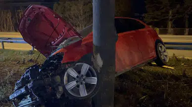 Kontrolden çıkan otomobil ağaca çarptı: Sürücü ağır yaralandı!