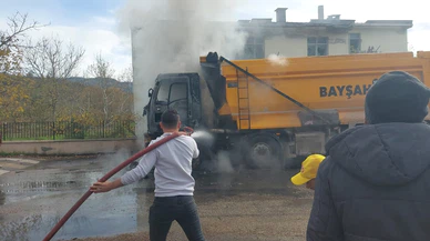 Bursa’da hafriyat kamyonu alev topuna döndü!