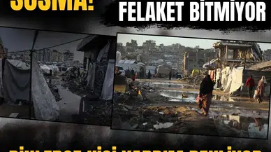 Şiddetli fırtına ve yağmur Gazze’yi vurdu! Binlerce kişi yardım bekliyor