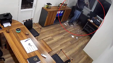 Tavana bastı, ofise indi... Ordu'da akılalmaz anlar kameralara yansıdı!