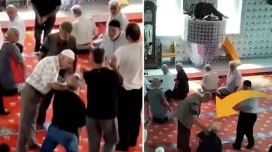 İmam Vaaz Verirken Tartıştılar: Camide Gergin Anlar Kamerada
