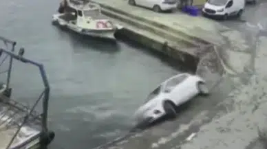 Sarıyer'de facianın eşiğinden dönüldü! Denize düşen araçta yaşam mücadelesi