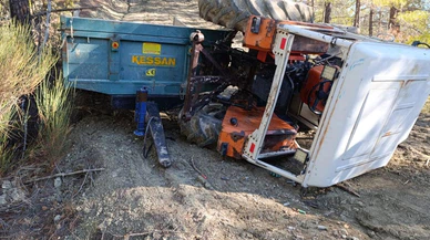 Kontrolden çıkan traktör ölümle burun buruna getirdi!