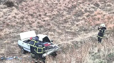 Kahta’da korkunç kaza...Otomobil şarampole uçtu!