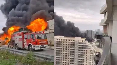 Esenyurt cayır cayır: Market yangını yürekleri ağza getirdi!