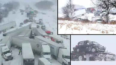 ABD’de kar alarmı: Otoyolda zincirleme kaza!
