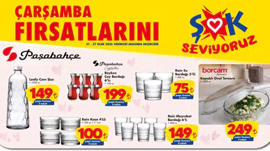 Şok aktüel kataloğunda yeni hafta fırsatları! Paşabahçe Aurora kase seti 149 liraya düştü