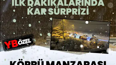 İstanbul'da yeni yılın ilk dakikalarında kar sürprizi: Köprü manzarası kabusa döndü!