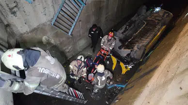 5 metrelik dereyi taksi ile aştı! Kartal’da korku dolu anlar