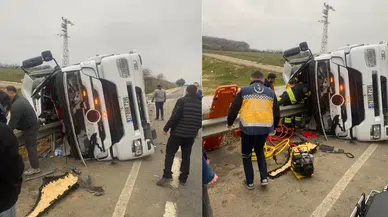 Tekirdağ Yolunda Korkunç Anlar! Savrulan Tırdan Acı Haber Geldi