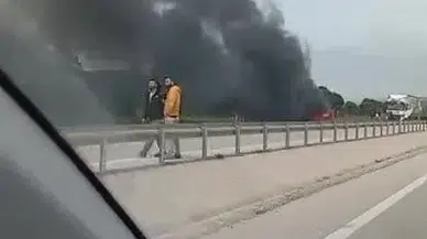 Ne olduğunu anlamadan alevlerin içinde kaldı! Bursa’da korkutan görüntüler