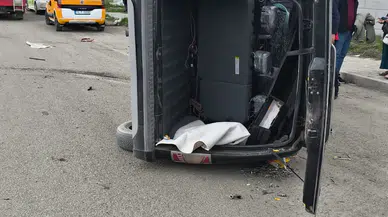 Takla atan araç dehşet saçtı! Panik anları kamerada