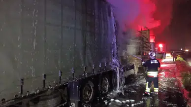 Yolu geçenler gözlerine inanamadı! Dev tır demir yığınına döndü