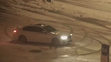 Bolu'da karda dakikalarca drift... Sonu ağır oldu, kameralar her şeyi kaydetti!