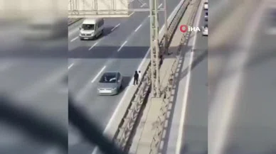 TEM’de ölümle saklambaç... Çocuklar otoyolda koştu, o anlar yürekleri ağza getirdi!
